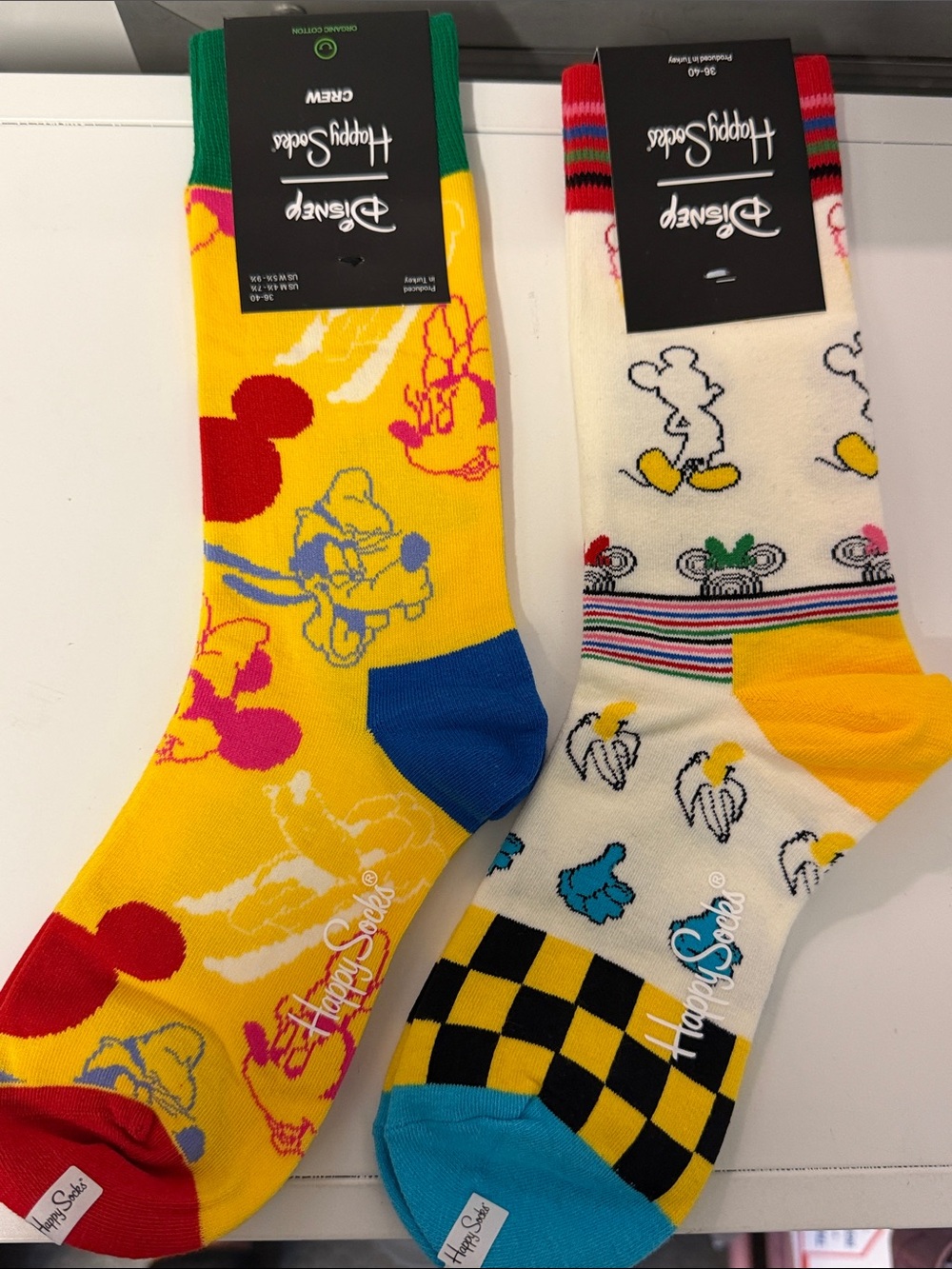 Happy Socks Disney Crew Socks - Yellow, Cream, Blue, Red